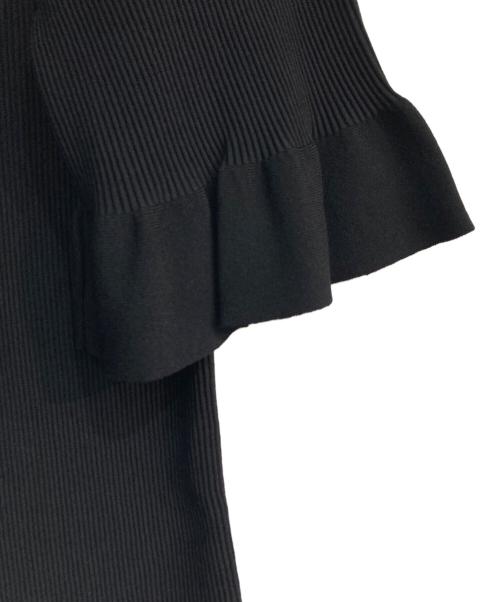 theory（セオリー）theory (セオリー) COMPACT CREPE RUFFLE SLV TOP　01-1101716-050 ブラック サイズ:Lの古着・服飾アイテム