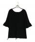 theory（セオリー）の古着「COMPACT CREPE RUFFLE SLV TOP　01-1101716-050」｜ブラック