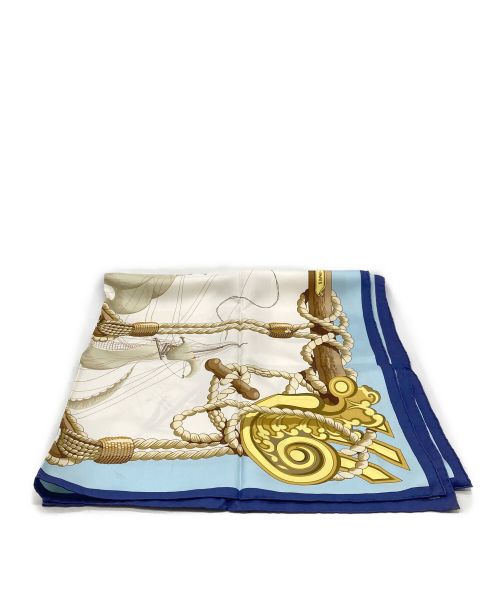 HERMES（エルメス）HERMES (エルメス) カレ90　Tribord　右舷 ブルーの古着・服飾アイテム