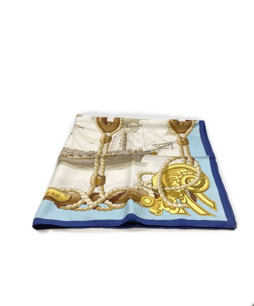 HERMES（エルメス）HERMES (エルメス) カレ90　Tribord　右舷 ブルーの古着・服飾アイテム