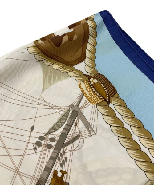 HERMES（エルメス）HERMES (エルメス) カレ90　Tribord　右舷 ブルーの古着・服飾アイテム