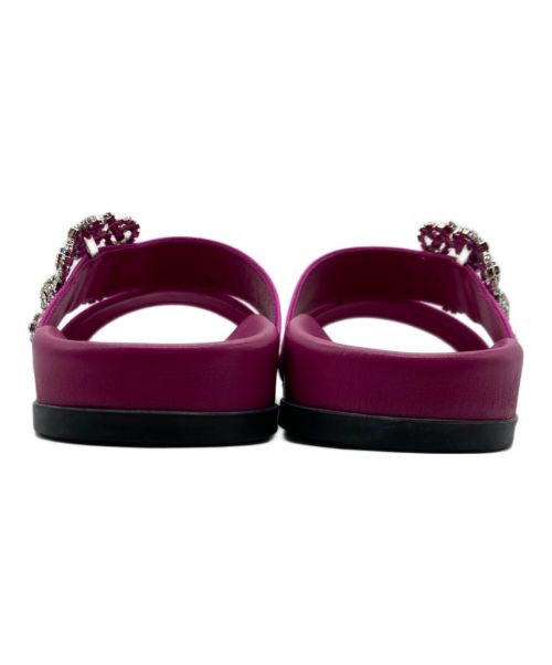 Manolo Blahnik（マノロブラニク）Manolo Blahnik (マノロブラニク) CHILANGHI ジュエルバックル サンダル　123-2425-0006 ピンク サイズ:36の古着・服飾アイテム