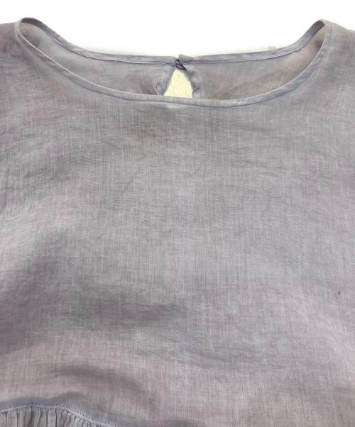 BEARDSLEY（ビアズリー）BEARDSLEY (ビアズリー) ムラ染めギャザーブラウス　BEZ1031604A0012 パープル サイズ:Freeの古着・服飾アイテム