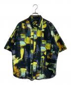 MAISON SPECIALメゾンスペシャル）の古着「Prime-Over Short Sleeve Shirt」｜ブラック×イエロー