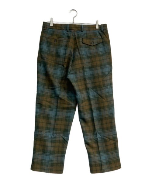 is-ness（イズネス）is-ness (イズネス) ウールチェックパンツ　30AWPT02T2 ブラウン×グリーン サイズ:Mの古着・服飾アイテム