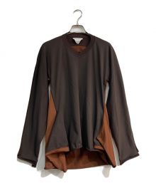 BOTTEGA VENETA（ボッテガベネタ）の古着「バイカラー変形クルーネックプルオーバー 638537　 代理店有」｜ブラウン