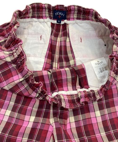 Noah（ノア）Noah (ノア) チェックショートパンツ　23-032-122-0015-1-0 ピンク サイズ:XLの古着・服飾アイテム