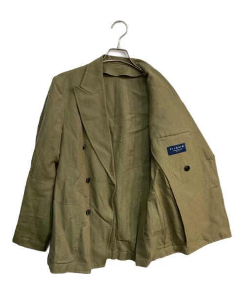 Pilgrim（ピルグリム）PILGRIM (ピルグリム) リネンウール ダブルブレステッド6Bジャケット　61-07-31-07004 カーキ サイズ:44の古着・服飾アイテム