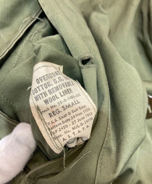 US ARMY（ユーエスアーミー）US ARMY (ユーエスアーミー) オーバーコート　	50’S　55-0-1650-235 オリーブ サイズ:REG.SMALLの古着・服飾アイテム