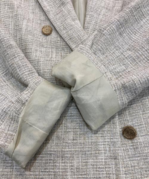 IENA LA BOUCLE（イエナ ラ ブークル）IENA LA BOUCLE (イエナ ラ ブークル) ウールマット ダブルボタンジャケット　21010914149010 ベージュ サイズ:38の古着・服飾アイテム