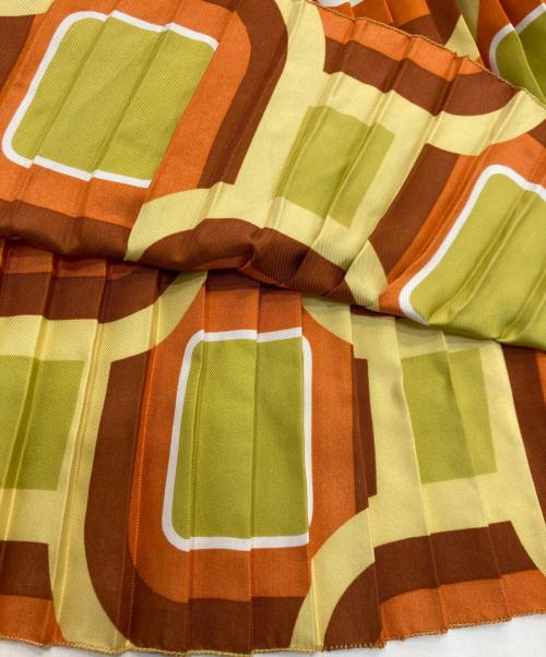 PRADA（プラダ）PRADA (プラダ) 総柄シルクスカート イエロー×オレンジ サイズ:42の古着・服飾アイテム