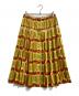 PRADA（プラダ）の古着「総柄シルクスカート」｜イエロー×オレンジ