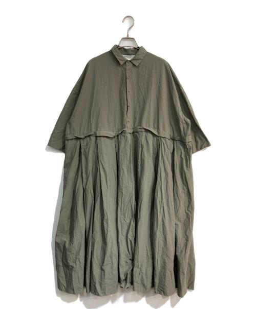 Veritecoeur（ヴェリテクール）Veritecoeur (ヴェリテクール) ボックスタックワンピース　VC-1694 カーキ サイズ:Freeの古着・服飾アイテム