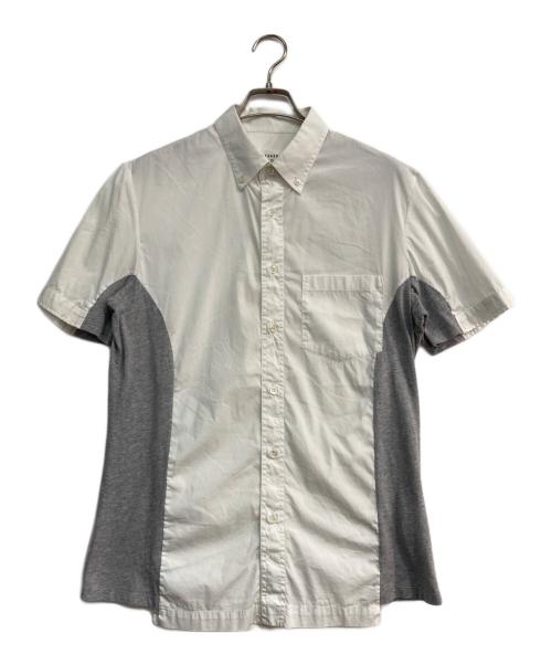 Maison Martin Margiela 10（メゾン マルタン マルジェラ 10）Maison Martin Margiela 10 (メゾン マルタン マルジェラ 10) 切替半袖ボタンダウンシャツ　12SS 　S30DL0198 ホワイト サイズ:50の古着・服飾アイテム