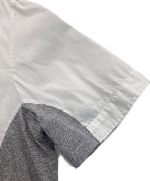 Maison Martin Margiela 10（メゾン マルタン マルジェラ 10）Maison Martin Margiela 10 (メゾン マルタン マルジェラ 10) 切替半袖ボタンダウンシャツ　12SS 　S30DL0198 ホワイト サイズ:50の古着・服飾アイテム