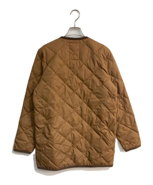 TAION（タイオン）TAION (タイオン) シティ パイピングVネック ダウンカーディガン CITY LINE ブラウン サイズ:Sの古着・服飾アイテム