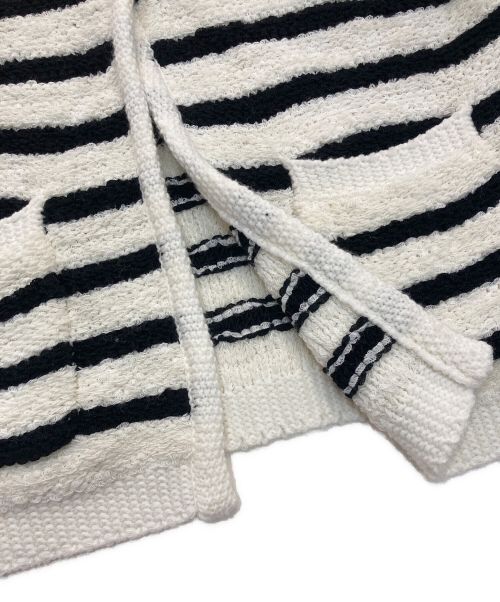 LIBJOIE（リブジョア）LIBJOIE (リブジョア) KNIT TWEED CARDIGAN　22365130 ホワイト×ブラック サイズ:Freeの古着・服飾アイテム