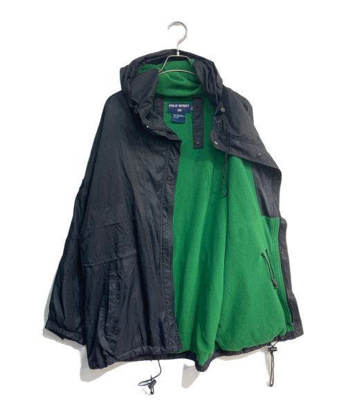 POLO SPORT（ポロスポーツ）POLO SPORT (ポロスポーツ) フーデッドナイロンジャケット ブラック サイズ:Mの古着・服飾アイテム
