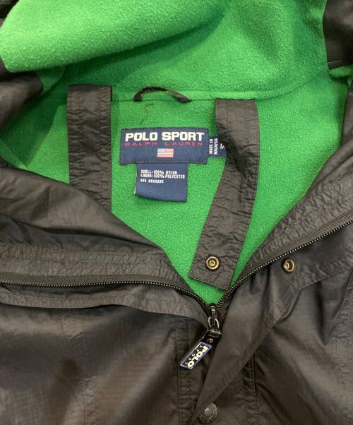 POLO SPORT（ポロスポーツ）POLO SPORT (ポロスポーツ) フーデッドナイロンジャケット ブラック サイズ:Mの古着・服飾アイテム