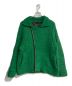 NO ID.（ノーアイディー）の古着「シャギーニットダブルライダースJKT　851010-301K」｜グリーン