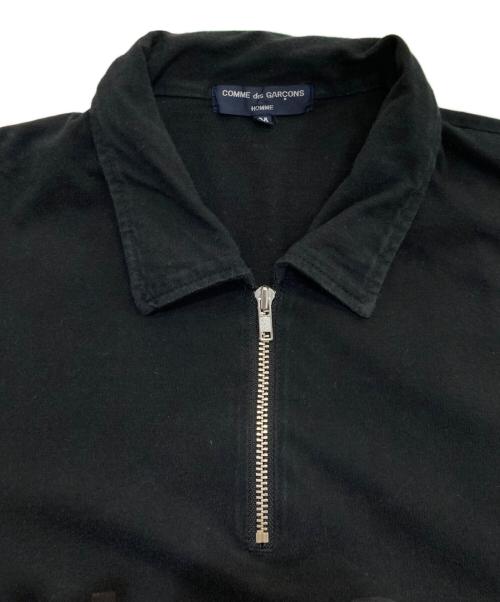 COMME des GARCONS HOMME（コムデギャルソン オム）COMME des GARCONS HOMME (コムデギャルソン オム) ハーフジップロゴシャツ　 AD2004　HO-T021 ブラック サイズ:Mの古着・服飾アイテム