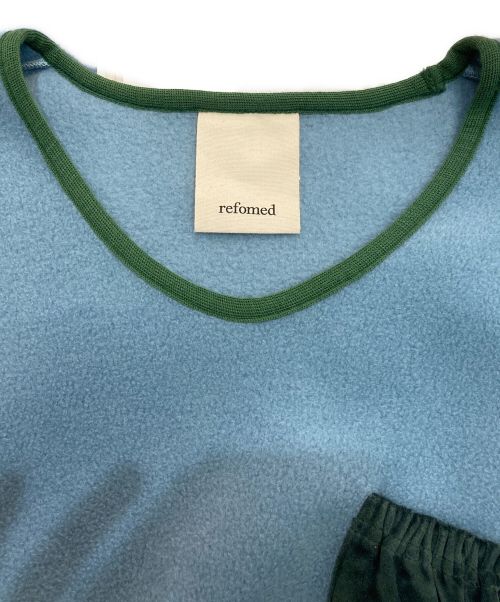 refomed（リフォメッド）refomed (リフォメッド) フリースベスト　FLEECE BIBS　RECU-007 ブルー サイズ:3の古着・服飾アイテム
