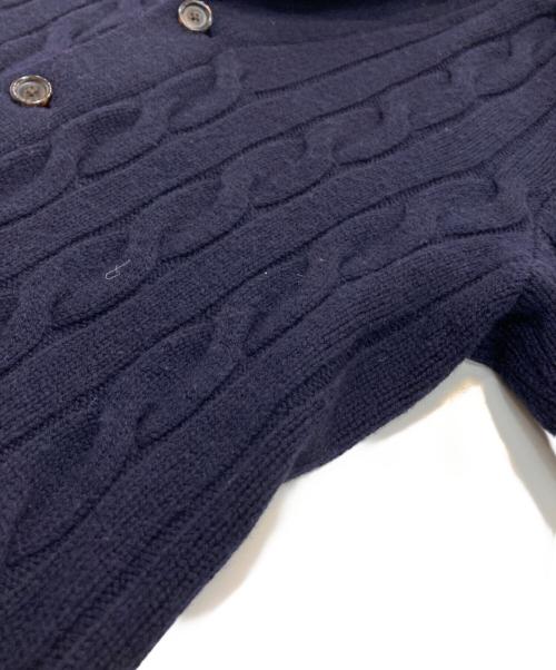 POLO RALPH LAUREN（ポロ・ラルフローレン）POLO RALPH LAUREN (ポロ・ラルフローレン) ショールカラーケーブルニットカーディガン ネイビー サイズ:XSの古着・服飾アイテム