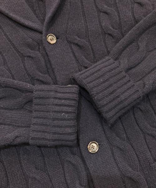 POLO RALPH LAUREN（ポロ・ラルフローレン）POLO RALPH LAUREN (ポロ・ラルフローレン) ショールカラーケーブルニットカーディガン ネイビー サイズ:XSの古着・服飾アイテム