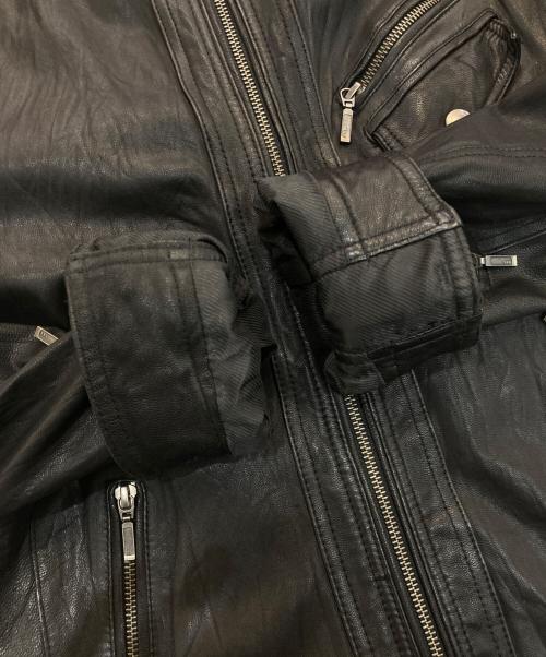 MICHEL KLEIN（ミッシェルクラン）MICHEL KLEIN (ミッシェルクラン) シワ加工ゴートレザージャケット　MNWJG-10430 ブラック サイズ:48の古着・服飾アイテム