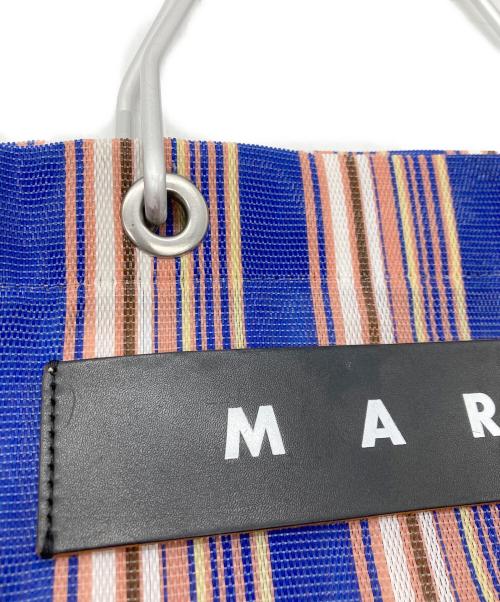 MARNI（マルニ）MARNI (マルニ) フラワーカフェショッピングバッグ ブルー×ピンクの古着・服飾アイテム