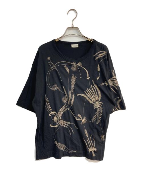 DRIES VAN NOTEN（ドリスヴァンノッテン）DRIES VAN NOTEN (ドリスヴァンノッテン) Embroidery Big T-Shirt ブラック サイズ:XSの古着・服飾アイテム
