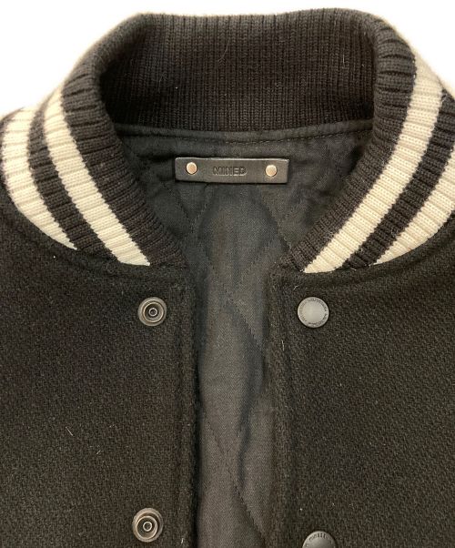 MINEDENIM（マインデニム）MINEDENIM (マインデニム) Wool Melton & Leather Studium Jamper　 23AW 　2310-9004-97-022 ブラック×ホワイト サイズ:2の古着・服飾アイテム