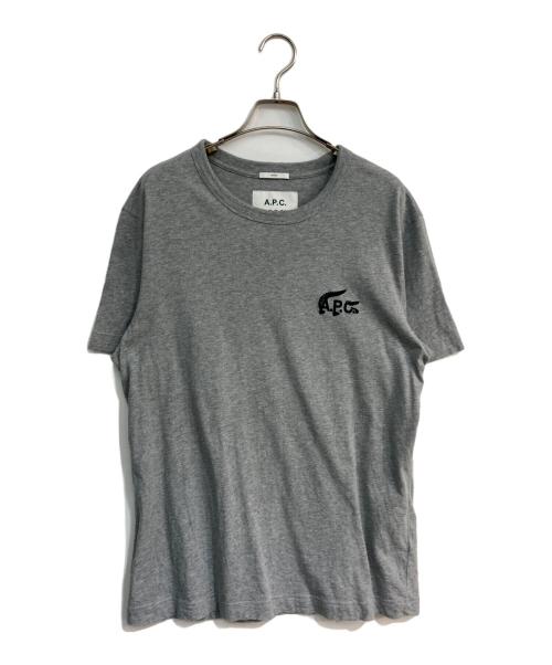 LACOSTE（ラコステ）LACOSTE (ラコステ) A.P.C. (アーペーセー) ロゴTシャツ　S440 グレー サイズ:Mの古着・服飾アイテム