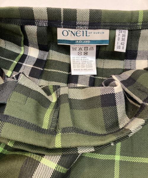 O'NEIL OF DUBLIN（オニールオブダブリン）O'NEIL OF DUBLIN (オニールオブダブリン) チェック巻きスカート グリーン×ブラック サイズ:US 8の古着・服飾アイテム