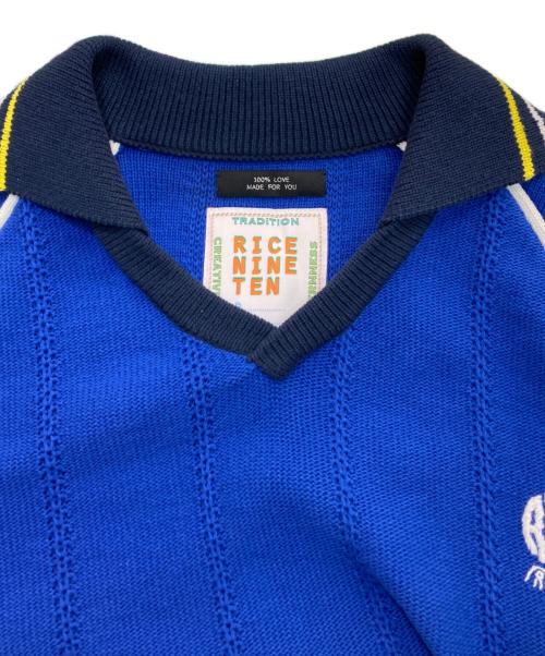 RICE NINE TEN（ライスナインテン）RICE NINE TEN (ライスナインテン) Knitting Game Shirt ブルー サイズ:2の古着・服飾アイテム