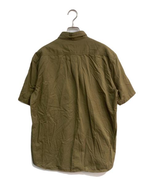 stussy（ステューシー）stussy (ステューシー) 半袖シャツ　OLD STUSSY 紺タグ オリーブ サイズ:Lの古着・服飾アイテム