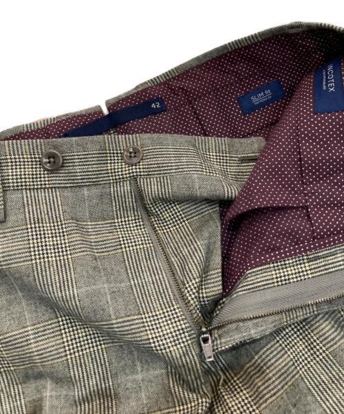 INCOTEX（インコテックス）INCOTEX (インコテックス) SLIM FITチェックスラックス グレー サイズ:42の古着・服飾アイテム
