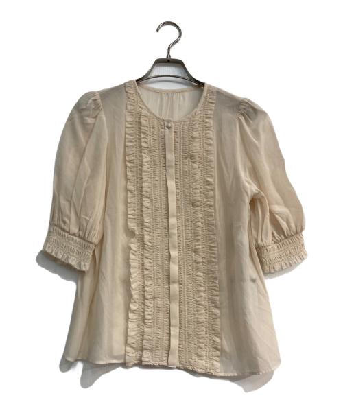 ANAYI（アナイ）ANAYI (アナイ) フリルブラウス　102127-13-030 ベージュ サイズ:38 未使用品の古着・服飾アイテム