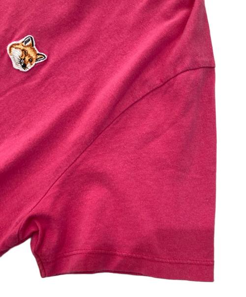 maison kitsune（メゾンキツネ）MAISON KITSUNE (メゾンキツネ) ワッペン半袖Tシャツ ピンク サイズ:Sの古着・服飾アイテム