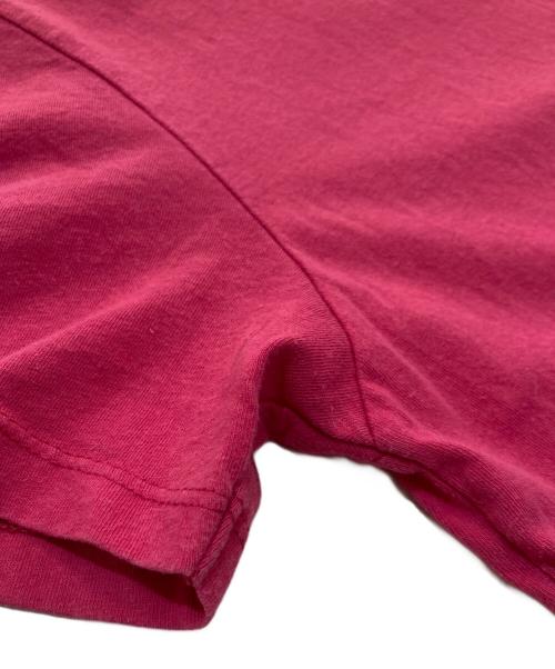 maison kitsune（メゾンキツネ）MAISON KITSUNE (メゾンキツネ) ワッペン半袖Tシャツ ピンク サイズ:Sの古着・服飾アイテム