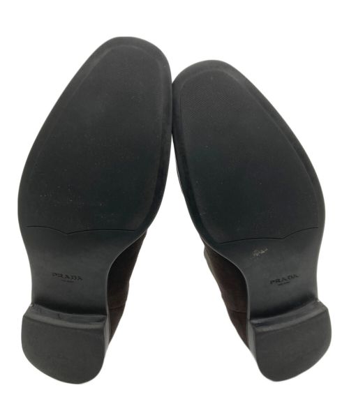 PRADA（プラダ）PRADA (プラダ) スウェードサイドアゴアブーツ　2TC028 ブラウン サイズ:9の古着・服飾アイテム