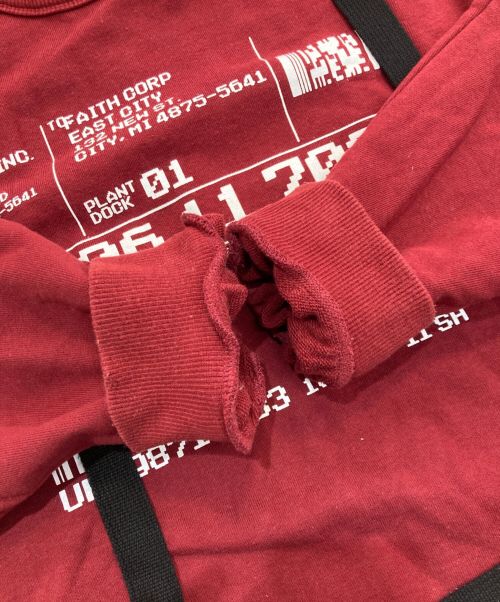 SHAREEF（シャリーフ）SHAREEF (シャリーフ) SEPARATE SLEEVE BIG SWEAT　19315044 レッド サイズ:1の古着・服飾アイテム