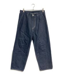Graphpaper（グラフペーパー）の古着「Selvage Denim Two Tuck Pants　GU233-40188RB」｜インディゴ
