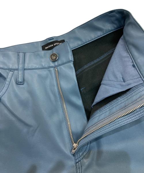 MAISON SPECIAL（メゾンスペシャル）MAISON SPECIAL (メゾンスペシャル) レザーワイドストレートパンツ スカイブルー サイズ:Mの古着・服飾アイテム