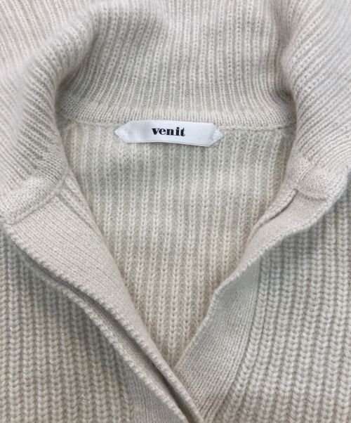 Venit（ヴェニット）venit (ヴェニット) オープンカラーニットプルオーバー　VEK-7350 ベージュ サイズ:38の古着・服飾アイテム
