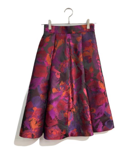 Loulou Willoughby（ルルウィルビー）Loulou Willoughby (ルルウィルビー) 総柄ジャガードスカート　212020-11-100 パープル サイズ:1の古着・服飾アイテム