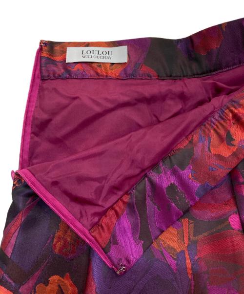 Loulou Willoughby（ルルウィルビー）Loulou Willoughby (ルルウィルビー) 総柄ジャガードスカート　212020-11-100 パープル サイズ:1の古着・服飾アイテム