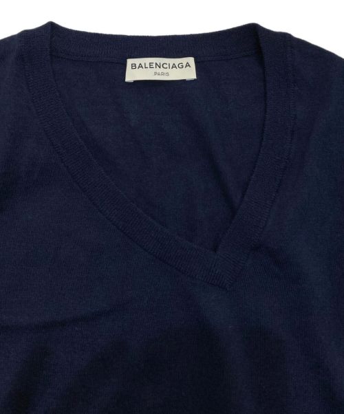 BALENCIAGA（バレンシアガ）BALENCIAGA (バレンシアガ) アシンメトリーニットワンピース　436559 ネイビー サイズ:34の古着・服飾アイテム