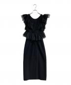Snidelスナイデル）の古着「チュールボレロアメスリドレス　SWFO241091」｜ブラック