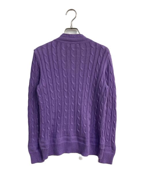 LAUREN RALPH LAUREN（ローレンラルフローレン）LAUREN RALPH LAUREN (ローレンラルフローレン) 深Vケーブルニット パープル サイズ:Sの古着・服飾アイテム